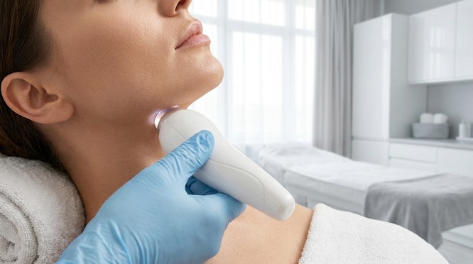 Morpheus8 radiofrequency skin tightening session at the Southwest Plastic Surgery Med Spa in El Paso, Texas.