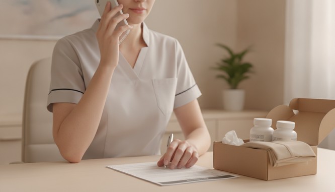 Pre-operative nursing call at Southwest Plastic Surgery in El Paso, Texas.